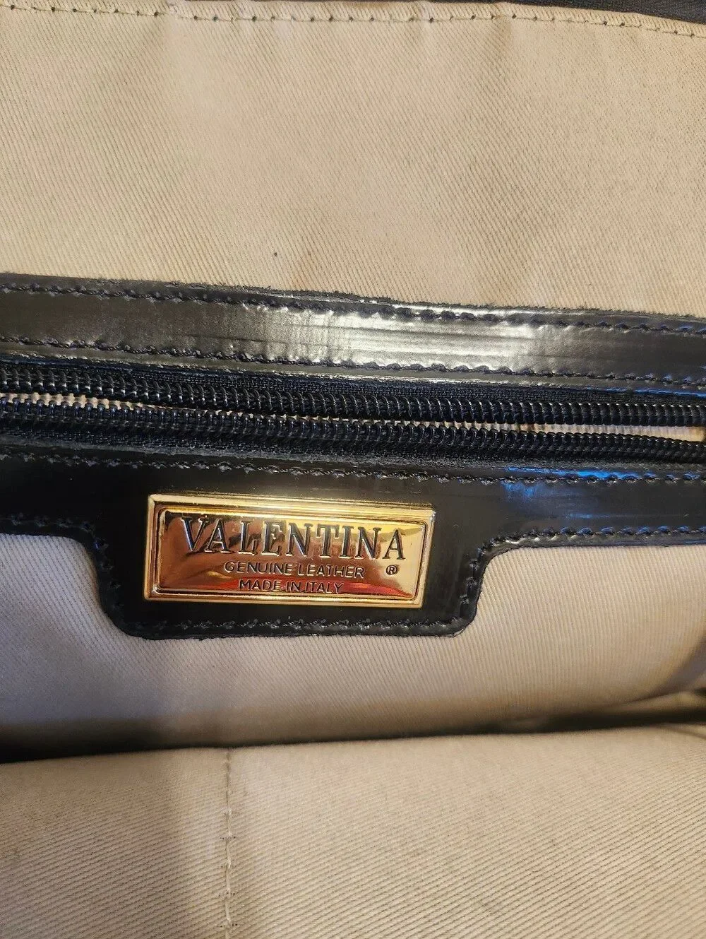 Valentina Italy Black Polished Leather Domed 